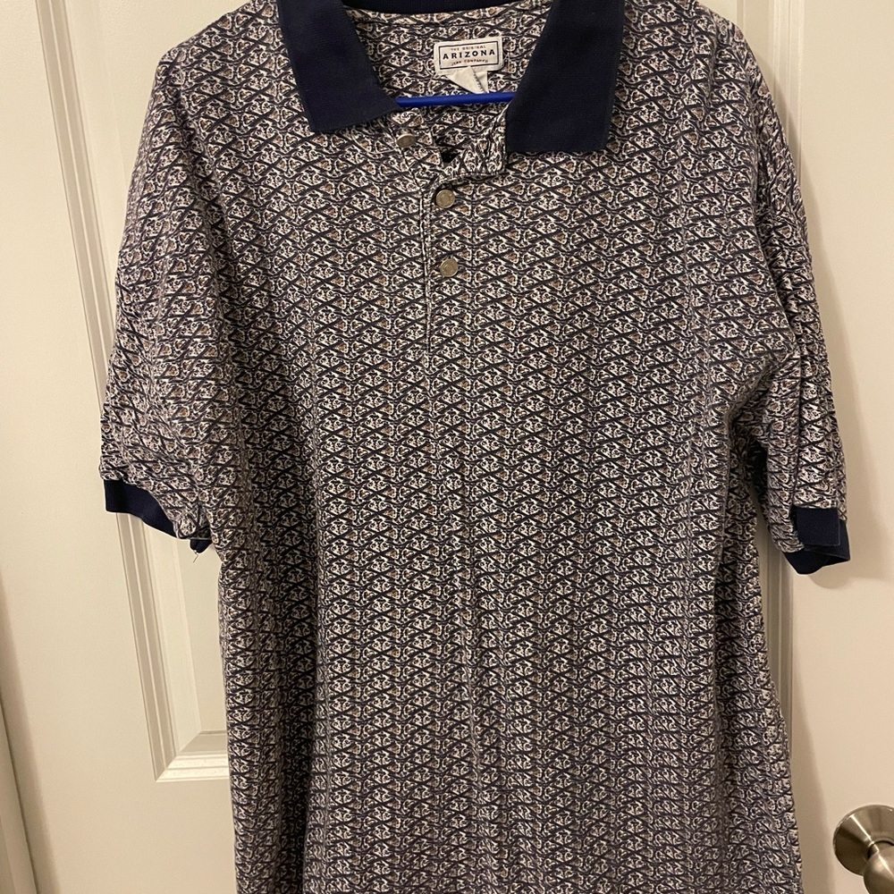 Arizona Jean Company Multicolor Patterned Polo
